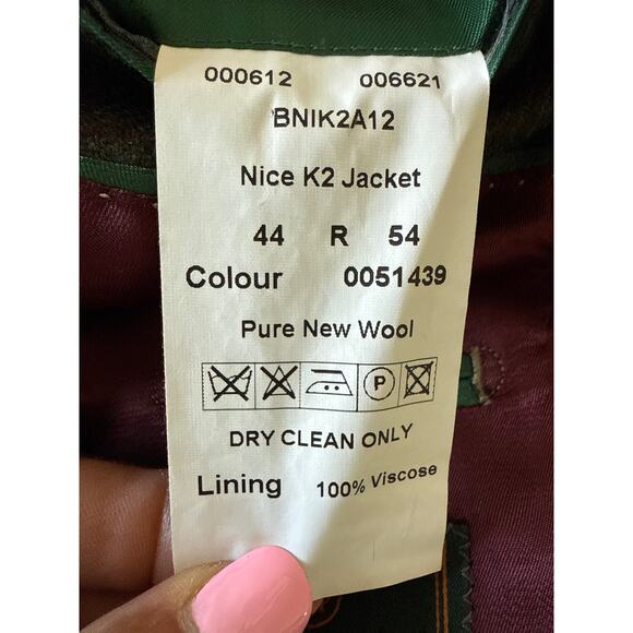 Beretta Magee Wool Blazer Green Plaid Sport Coat 44R - Picture 8 of 9